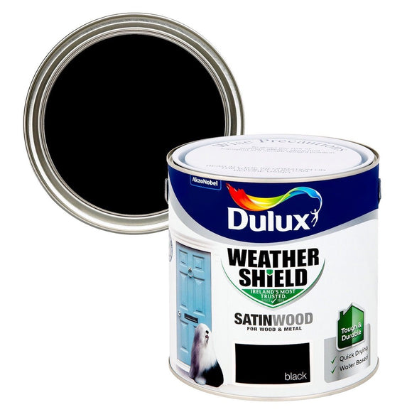 Dulux Weathershield Satinwood Black Paint