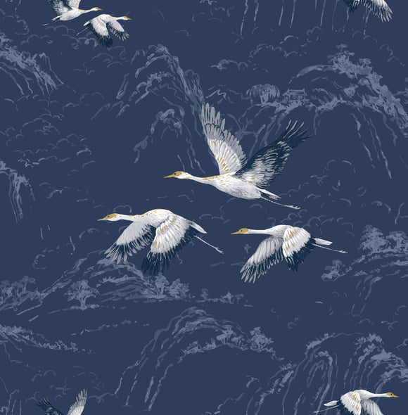 Midnight blue Laura Ashley Wallpaper Animalia