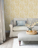 Large-scale floral Laura Ashley Picardie Pale Gold wallpaper