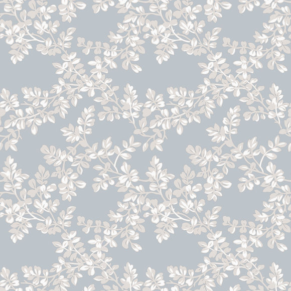 Leaf trellis design Laura Ashley Wallpaper Burnham Pale Seaspray