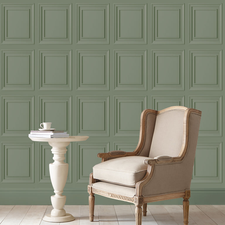 Laura Ashley Wallpaper Redbrook Wood Panel Sage