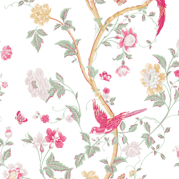 Chinoiserie style birds and flowers wallpaper Laura Ashley Summer Palace Peony