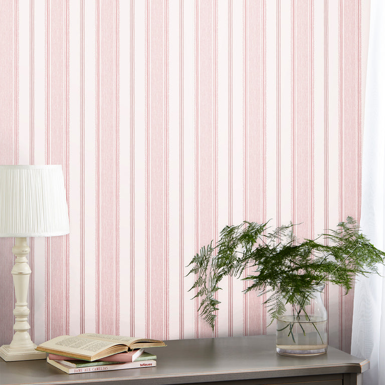 Laura Ashley Wallpaper Heacham Stripe Blush