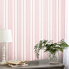 Contemporary pink stripes wallpaper