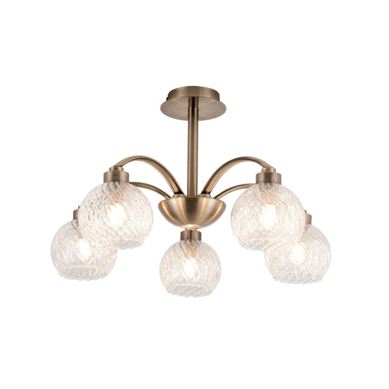 5 Light Antique Brass