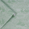 Jade green swans wallpaper by Laura Ashley