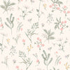 Floral wallpaper with coral pink flowers by Laura Ashley