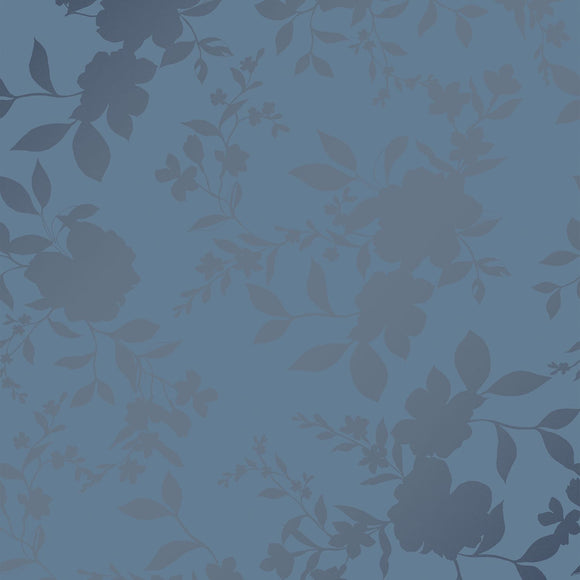 Midnight blue floral wallpaper by Laura Ashley