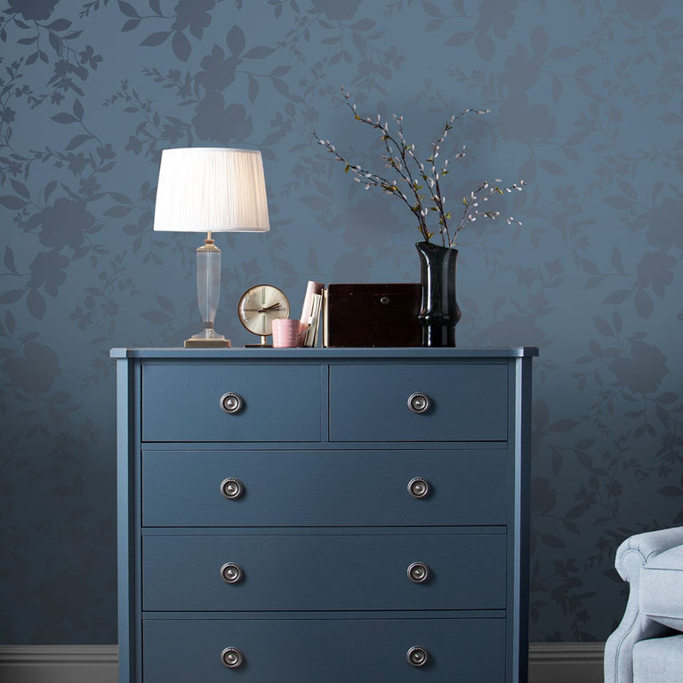 Laura Ashley Wallpaper Westbourne Midnight Blue