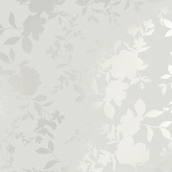 Silver floral wallpaper by Laura Ashley