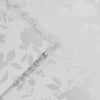 Non-woven floral wallpaper in silver by Laura Ashley