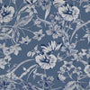 Midnight blue floral wallpaper by Laura Ashley