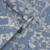 Non-woven floral wallpaper in midnight blue by Laura Ashley