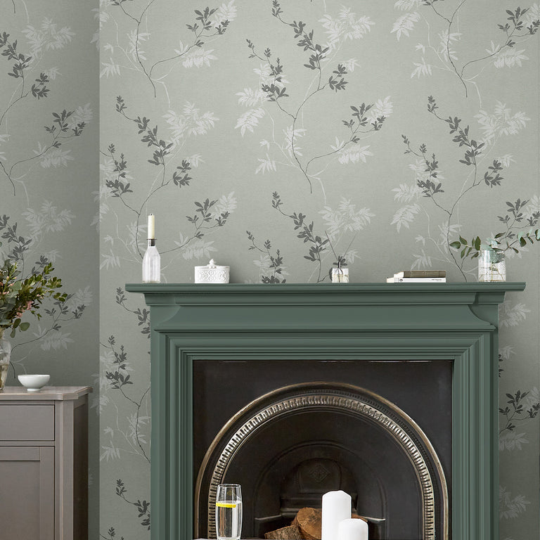 Laura Ashley Wallpaper Mari Mineral Green