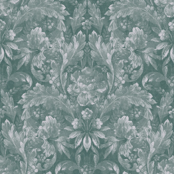 Ornate damask design Laura Ashley Wallpaper Apolline Jade Green