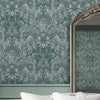 Non-woven Laura Ashley Wallpaper Apolline Jade Green