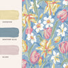 Spongeable Laura Ashley Wallpaper Tulips China Blue