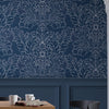 Midnight seaspray blue wallpaper with arts and crafts style