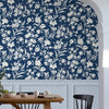 Laura Ashley Wallpaper Rye Midnight Seaspray Blue