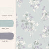 Igerna wallpaper with botanical print in duck egg blue