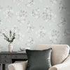 Laura Ashley Igerna floral wallpaper in duck egg blue