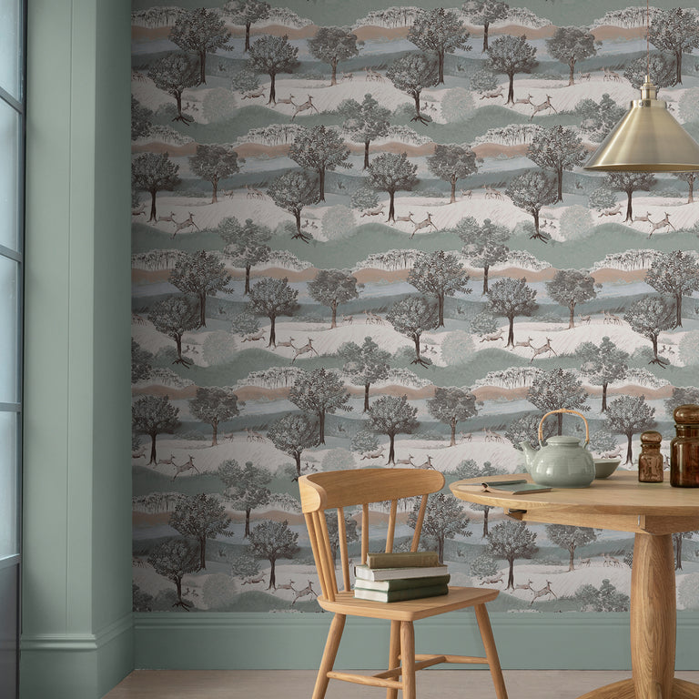 Laura Ashley Wallpaper Hartingdon Jade Green