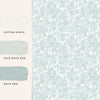 Versatile duck egg blue floral print wallpaper