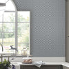 Elegant small-scale monoprint wallpaper Trefoil Slate Grey