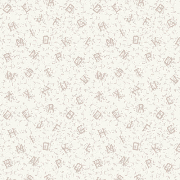 Neutral dove grey alphabet wallpaper