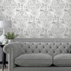 Laura Ashley Wallpaper Tregaron Silver with 'Paste the Wall' application