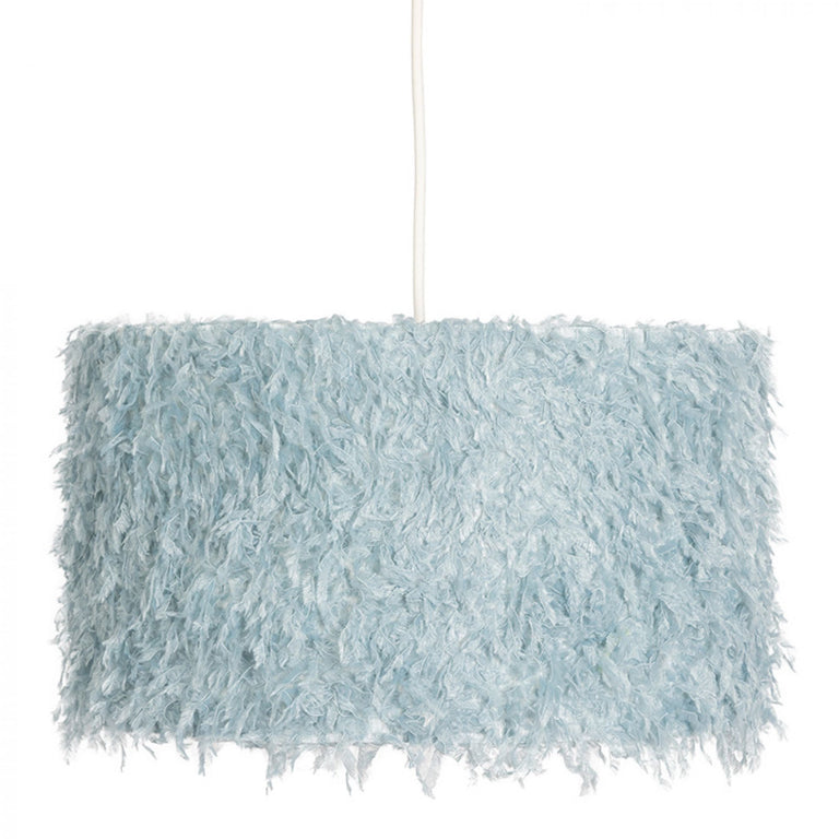 Faux Feather Lampshade Drum Shade with Gimbal Fit 12
