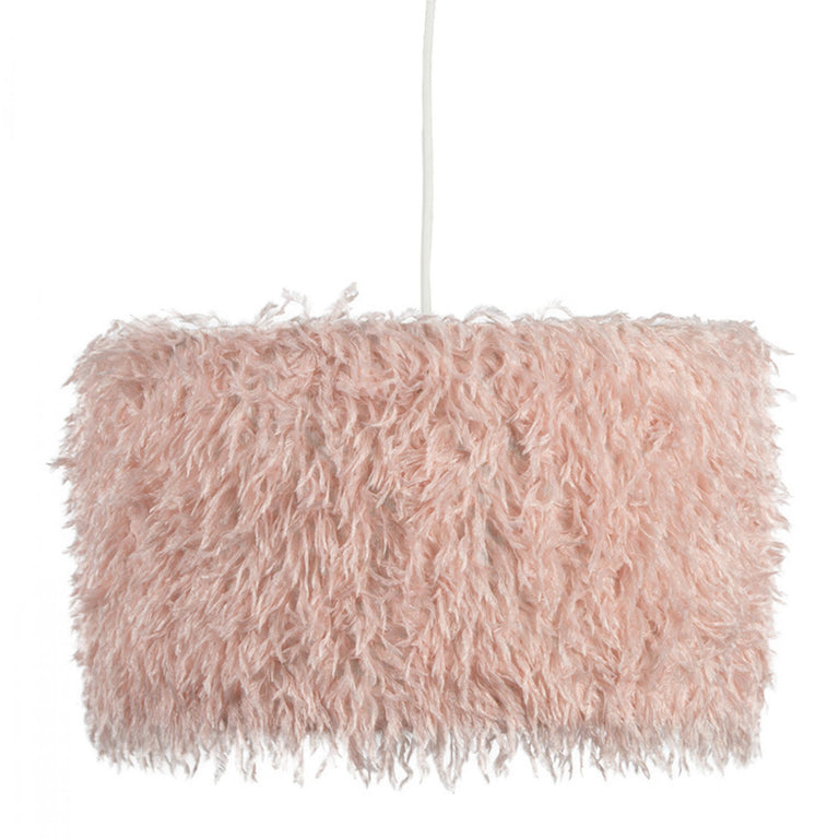 Faux Feather Lampshade Drum Shade with Gimbal Fit 12