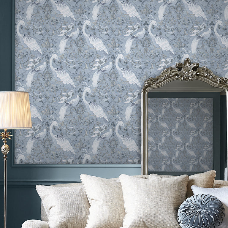 Laura Ashley Wallpaper Tregaron Midnight Blue
