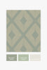 Modern geometric wallpaper in sage green and rose gold