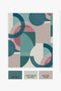 Fun and funky Retro Shapes Geo Teal wallpaper