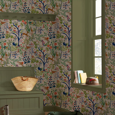Joules Wallpaper Enchanted Woodland Antique Creme