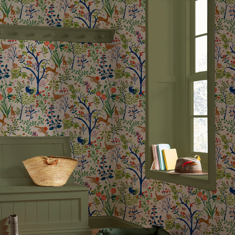 Joules Wallpaper Enchanted Woodland Antique Creme