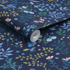 Joules Holcombe Floral Navy wallpaper featuring blue tones