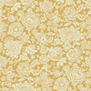 Pale ochre yellow floral wallpaper