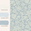 Pale seaspray blue floral wallpaper