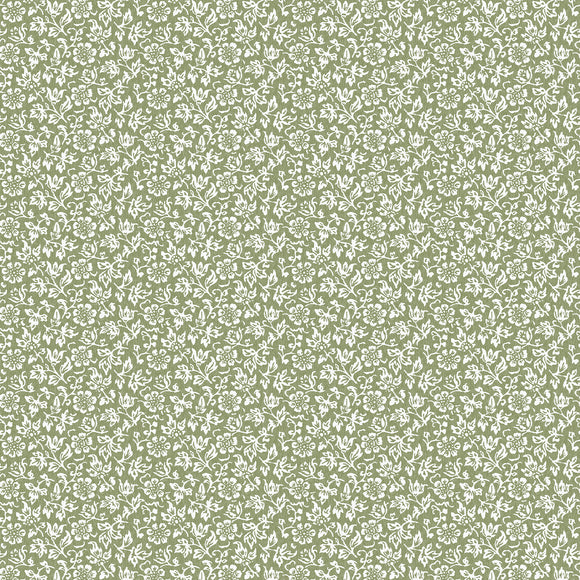 Laura Ashley Sweet Alyssum Moss Green wallpaper botanical design