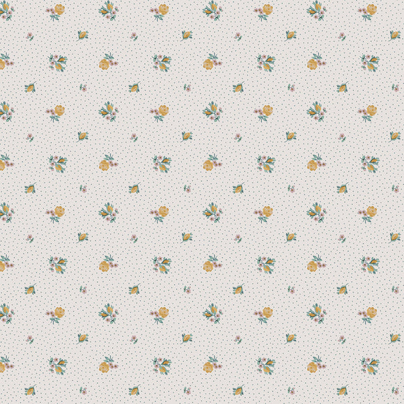 Laura Ashley Claudia's Friend Pale Ochre Yellow wallpaper floral print