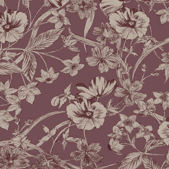 Laura Ashley Summerhill Pale Blackberry wallpaper bold floral design