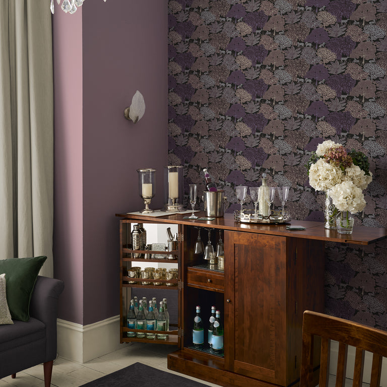 Laura Ashley Wallpaper Garwood Grove Violet Grey