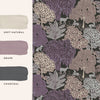 Laura Ashley Garwood Grove Violet Grey wallpaper dense forest theme