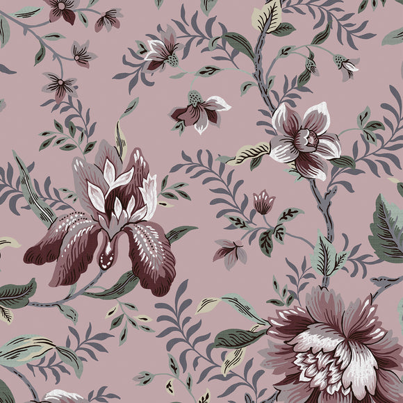 Laura Ashley Edita’s Garden Pale Blackberry wallpaper exotic flowers