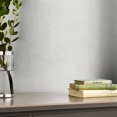 Laura Ashley Wallpaper Plain Pale Silver