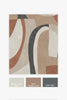 Contemporary urban wallpaper with curved geometric shapes in brown