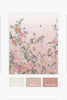 Beautiful floral wallpaper mural with color pops and a darkening ombre effect