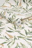 Elegant sage green wallpaper with leaf design, ideal for bedrooms and living areas